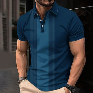 Camiseta Personalizada con Logotipo para Hombre, Manga Corta, Algodón, Impresión por Transferencia de Calor, Jersey Sólido, Camisa de Golf Formal - Product Image 4