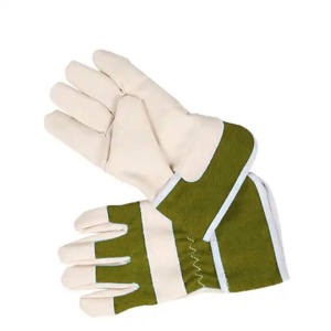 Gants de sécurité industriels verts de qualité supérieure, en cuir de vache lisse, paume et poignets renforcés, usage général, résistance à la chaleur, durables, canadiens - Product Image 4