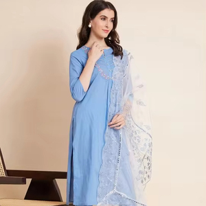 Derniers modèles de vêtements traditionnels pour femmes, ensembles de salwar kameez fantaisie de créateur, en pur coton, impression numérique, travail au fil, ensembles de kurtis décontractés - Product Image 1