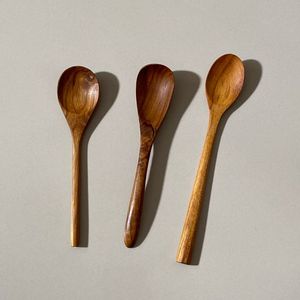 Cuillère à soupe en bois sculpté en acacia noir, cuillère à soupe en bois de haute qualité, grande cuillère à soupe en bois à long manche - Product Image 3