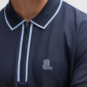 เสื้อเชิ้ตแขนสั้นผู้ชายแบบซิปครึ่งตัว ผ้าใยไผ่ 100% ระบายอากาศดี ดีไซน์ซิปด้านหน้า รุ่นใหม่ล่าสุด - Product Image 6