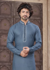 New Festival Viscose Direct Digital Printed with Embroidery and Pintex Work <b>Men's</b> <b>Kurta</b> Collection for Adults - Product Image 2