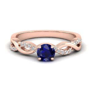 Anillos de Compromiso REYES con Diseño Nuevo, Plata de Ley 925, Moissanita, Joyería Fina para Mujer, Corte Redondo, 0.5 Ct, Gema de Zafiro Azul - Product Image 5