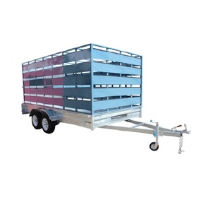 Galvanized Steel Double Axle Livestock <b>Farm</b> <b>Trailer</b> Horse Cattle Animal Transport Equipment For Wholesale - Product Image 1