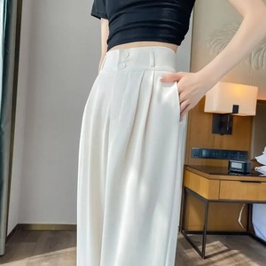 Lightweight Breathable <b>Trousers</b> High Waist Denim Wide Leg Pants <b>Women</b> <b>Summer</b> Thin High Waist Drapey Casual Ice Silk Cool Pants - Product Image 6