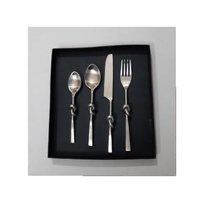 Couverts de mariage en acier inoxydable de qualité supérieure, plaqués or avec poignée design, ensemble cuillère et fourchette sûr et sain - Product Image 2