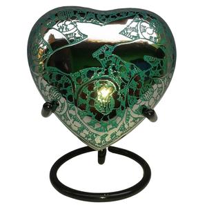 Urnes crématoires en étain et en laiton bleu de haute qualité avec belle gravure pour les funérailles de stockage des cendres - Product Image 4