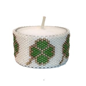 Bougeoirs chauffe-plat en perles de rocaille élégantes et broderie perlée avec design ethnique Bougeoir en perles de rocaille personnalisées pour bougies chauffe-plat - Product Image 6