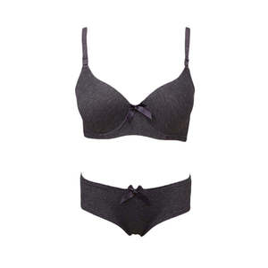 Ensemble soutien-gorge et culotte en mousse pour femme - Gris foncé - Product Image 1