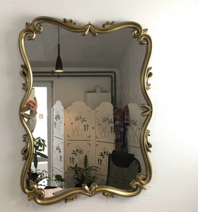 Baroque Mirror Gold, Carved Mirror, <b>Large</b> Vintage Rectangular Mirror - Product Image 2