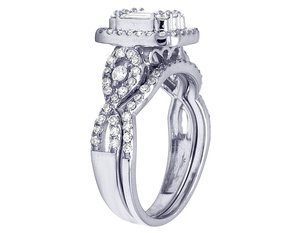 Anillo de compromiso de halo de diamante de moissanita de plata S925 y diamante de corte redondo para mujer - Product Image 3