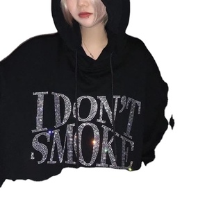 Sudadera con Capucha de Alta Calidad, Estilo Vintage Desgastado, con Cierre, Decoración de Diamantes Brillantes, para Hombre, Gruesa, Lavada al Ácido, con Pedrería, Resistente al Viento y Transpirable para Invierno - Product Image 5