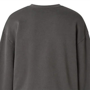 Sudadera de cuello redondo de gran tamaño gris oscuro para hombre, ropa de calle, jersey de lana, hombro caído, logotipo personalizado liso, Top de invierno informal - Product Image 5