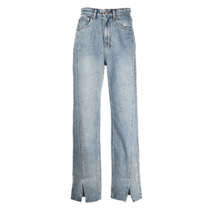 Fabricant OEM, jeans en denim à taille haute et longueur cheville pour femmes, qualité fine, confortable, pantalon en denim à jambe droite pour femmes - Product Image 1