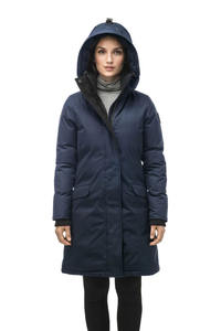 Hot Selling Top Quality Navy <b>Women's</b> Hooded Furless <b>Parka</b>, Puffer Jacket And Quilted Bubble Down <b>Winter</b> Down Jacket For <b>Women</b> - Product Image 2