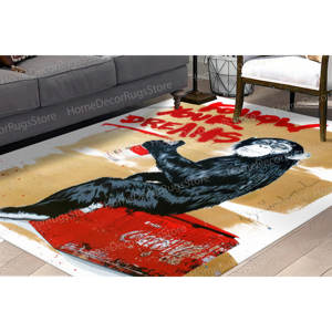 Street <b>Rugs</b> Printed <b>Rug</b>: Cute Banksy Monkey Graffiti Design,<b>Chenille</b> <b>Rug</b> - Product Image 1
