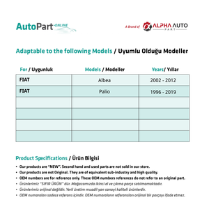 Cable de apertura interior de puerta delantera derecha para Fiat Albea Palio (envío desde el fabricante de Turquía) Código de producto: WR2339 - Product Image 2