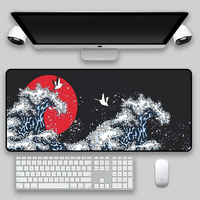 Tapis de souris en caoutchouc à motif de vagues océaniques en gros, base antidérapante, surface lisse, tapis de souris pour bureau et jeux