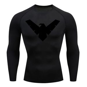 T-shirt de compression à manches longues pour hommes, vêtements de sport de protection contre les éruptions cutanées respirants pour la musculation - Product Image 2