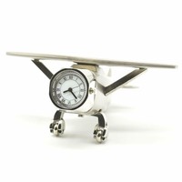 Horloge de table analogique en aluminium, style Art Déco, artisanat métallique ancien et moderne, décoration d'intérieur