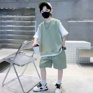 2025 nouvelle conception personnalisée de haute qualité garçons t-shirt et short prix de gros garçons ensembles d'été - Product Image 1