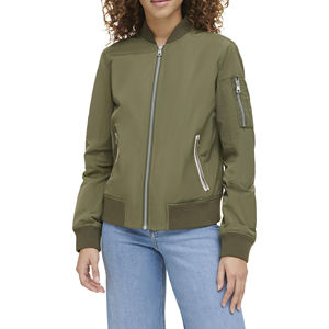 Chaqueta Bomber Vintage para Mujer, Chaqueta Deportiva Formal de Moda al por Mayor para Invierno con Cremallera Delgada y Transpirable - Product Image 1
