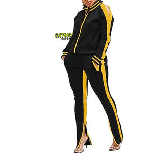 Vêtements d'automne personnalisés Survêtement pour femmes Survêtement Marque privée unie Survêtement Jogging Ensemble de survêtement Ensemble empilé - Product Image 5