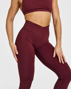 Leggings de Yoga Casuales de Invierno de Alta Calidad, Diseño de Espalda en V, Cintura Elástica, Diseño de Palo de Rosa, Transpirables, Antibacterianos, de Poliéster/Algodón para Mujer - Product Image 4