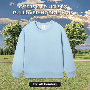 Wholesale Solid Winter Casual Hoodies Round Neck Pullover Custom High Quality Oversized Drop Shoulder <b>Hoodie</b> for <b>Children</b> - Product Image 6
