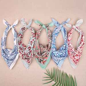 Pañuelos de Algodón Hechos a Mano, 5 Piezas, Pañuelo Bohemio para la Cabeza, Bufanda de Viaje de Verano, Cubre Rostro Reutilizable - Product Image 2