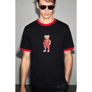 Pamir Men's Organic Cotton <b>T</b>-<b>Shirt</b>-Black Contrast <b>Collar</b> for World Cup Print - Product Image 5