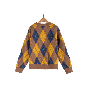 Suéter Argyle de Mujer, Hecho a Medida, de Moda, Transpirable, Ecológico, Estilo Urbano, Ligero, para Otoño/Invierno - Product Image 2