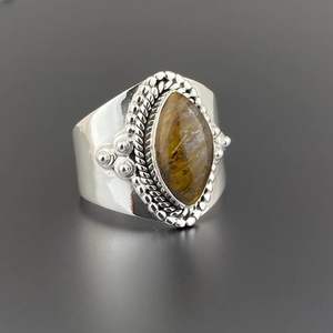 Anillo de ojo de tigre otomano gótico de plata 925, tamaño personalizado, anillo gótico clásico bohemio hecho a mano, hombres, bodas, fiestas, ágata, piedra principal - Product Image 3