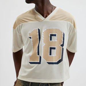 T-shirt Streetwear 100% coton personnalisé de football pour hommes, maillot court de football américain avec impression graphique Boxy - Product Image 3