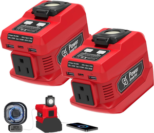 2 Pack 220W <b>Portable</b> Power Generator Compatible with Milw-Haukee 18V Battery with 2 USB Ports 1 Type-C 1 <b>AC</b> Outlet - Product Image 1