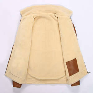 Veste en PU à taille fine, combinaison de moto avec veste en cuir de couleur pour hommes - Product Image 4