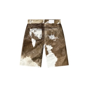 Haute qualité meilleure vente couleur unie hommes en cuir de vachette Shorts vente chaude personnalisé hommes en cuir vache cheveux Shorts personnalisé - Product Image 2