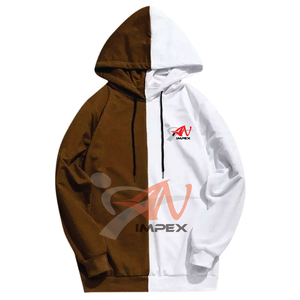 Logo d'impression personnalisé de qualité hommes double couleur Stich pull à capuche matériau personnalisé flexible hommes sweat à capuche - Product Image 3