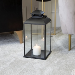 2025 Trending Design Modern Black Metal Frame <b>Square</b> Glass Handmade <b>Candle</b> Lanterns for Home and Christmas Decorations - Product Image 5