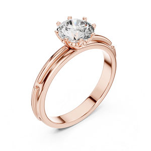 Anillo de Compromiso de Oro Amarillo de 14K con Diamante Redondo de 1 Quilate Cultivado en Laboratorio |   Joyería Clásica para Mujer con Certificación IGI - Product Image 6