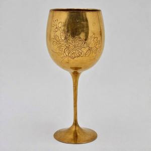 Espoir en verre sacré calice laiton antique Communion verre à vin gobelet Vintage fabriqué à la main pour l'église et les cérémonies spirituelles - Product Image 1
