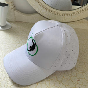 Gorra de béisbol de cuerda de 5 paneles con logotipo personalizado OEM y ODM, gorra deportiva perforada con agujero cortado con láser para papá, gorras de golf no estructuradas de poliéster 100% - Product Image 3