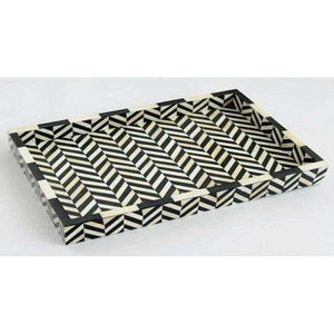 Eco Friendly Bone Inlay Polished Finish Restaurant Use Serving Tray with Solid Design and Storage Crescent Crafts - Product Image 5