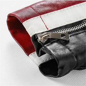 แจ็กเก็ตหนังวินเทจแบบครอปซิปรูดซิปสำหรับผู้ชายปักโลโก้แฟชั่นหนังพียูกันน้ำสำหรับฤดูหนาว - Product Image 5