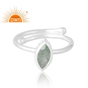 Meilleure vente 925 argent Sterling naturel vert fraise Quartz pierre précieuse bague bijoux pour femmes cadeau pour elle - Product Image 3