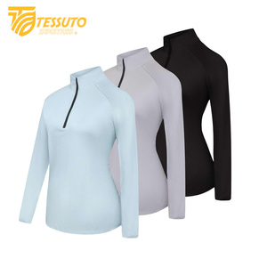 Women's Lightweight Long Sleeve UPF 50+ Hoodie Breathable Full Zip Winter Workout Sun Protection with <b>Stand</b> Collar - Product Image 5