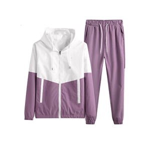 Vente en gros survêtements personnalisés pour hommes couleur contrastée sweats à capuche + pantalons de survêtement pour hommes costume deux pièces à capuche ensembles décontractés - Product Image 6