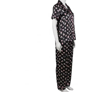 ชุดนอนผ้าซาตินพิมพ์ลายดิจิทัล แห้งเร็ว สำหรับผู้หญิง ผลิตจากผ้าโพลีเอสเตอร์ เนื้อผ้าเรียบ น้ำหนักเบา ขายส่ง - Product Image 5