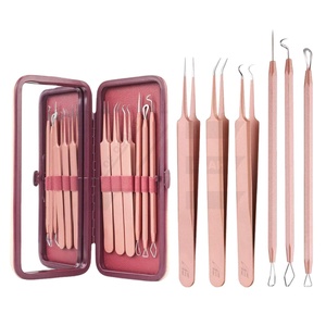 TOP SELL 6 PCS ROSE GOLD Blackhead Remover Comedone <b>Extractor</b> Acne Removal Kit Stainless Steel Pimple <b>Extractor</b> Tool Set - Product Image 1
