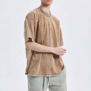 OEM Custom High Street <b>Black</b> Hip Hop Custom logo Oversized Acid Wash Tshirt <b>Men</b> Acid Washed t <b>Shirt</b> - Product Image 2